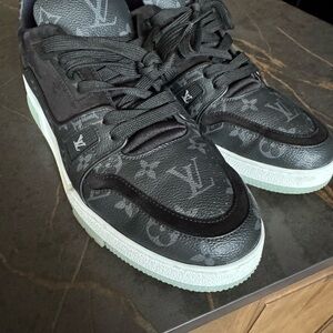 Louis Vuitton Black and White Monogram Sneakers